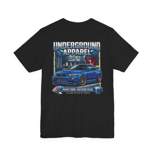 Underground Apparel Bayside Blue Skyline Car Tee