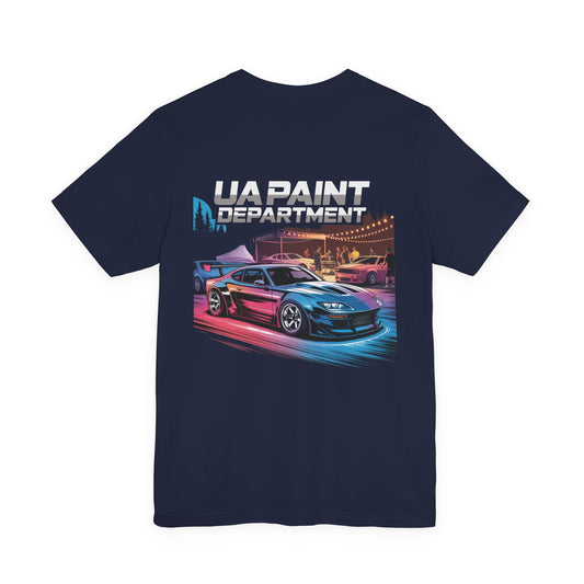 UA Paint Department Street Racing Car Cookout T‑Shirt — Neon Drift Graphic Tee